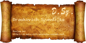 Draskovich Szavéta névjegykártya